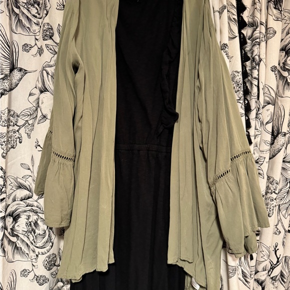 Dots Olive Green Open-Front Cardigan - Picture 1 of 5